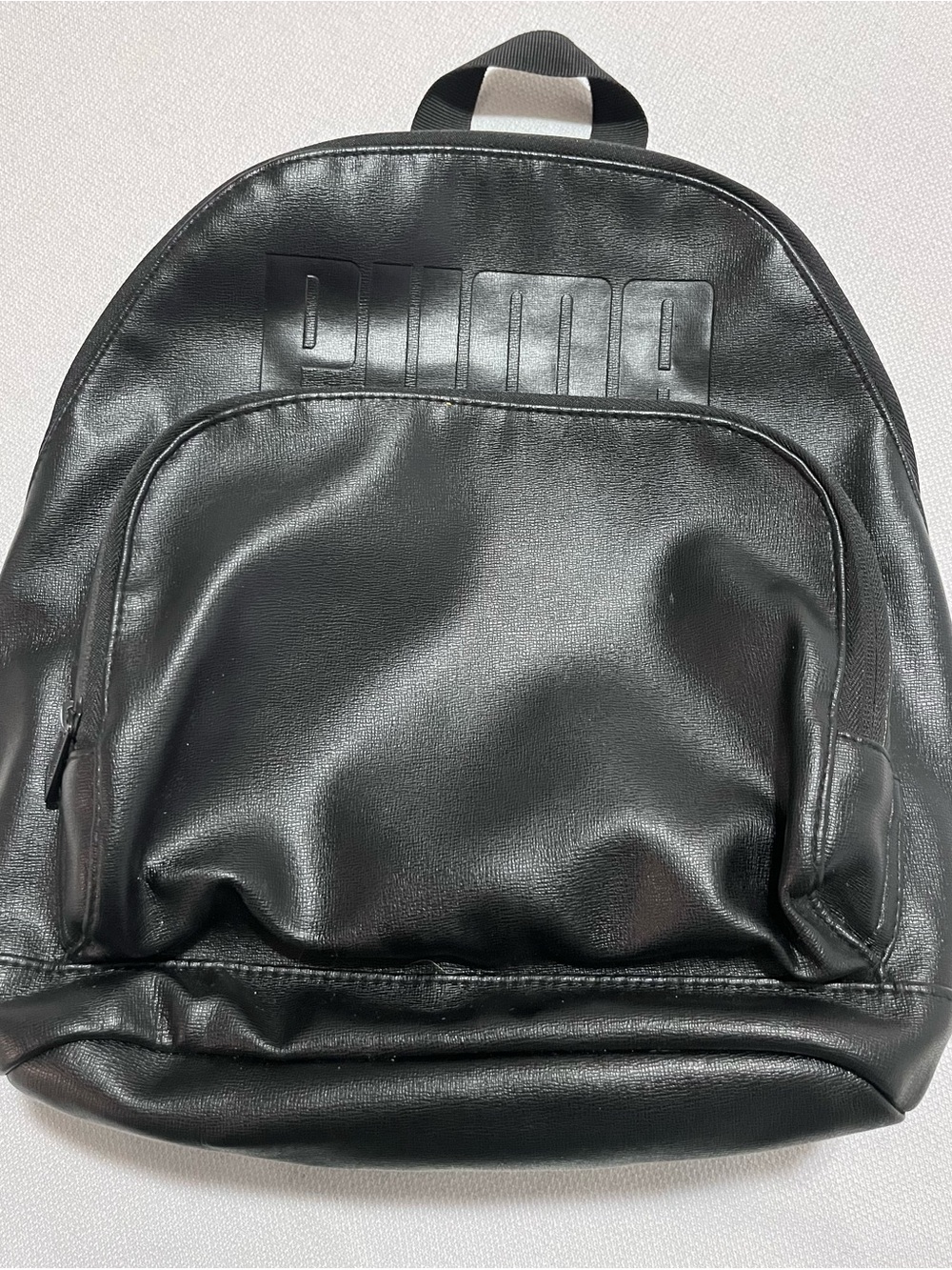 Puma Black Faux Leather Backpack - Sleek Everyday Bag
